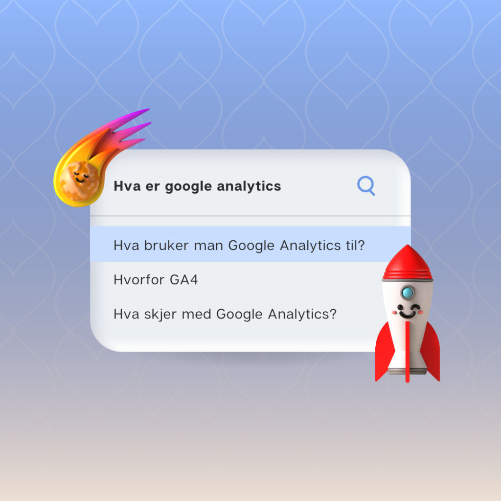 Illustrasjon som viser søkeresultater for "hva er google analytics"