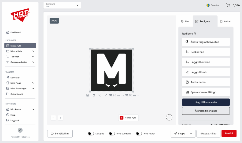 Logoeditor fra HotScreen